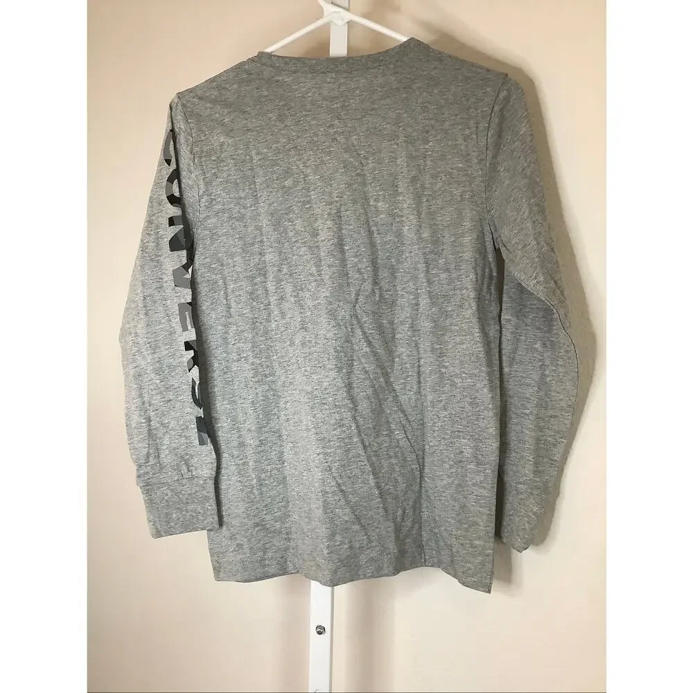 Converse Kids MD Gray Chuck Taylor All Star Camo Patch Long Sleeve Tee U3-3